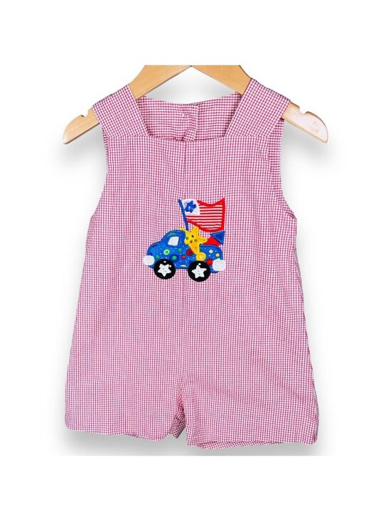 Lullaby Set Other - Lullaby Set Toddler Boys 4th of July USA America Truck Shortalls Romper 2T